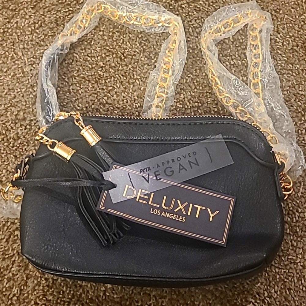 Deluxity Los Angeles black and gold crossbody